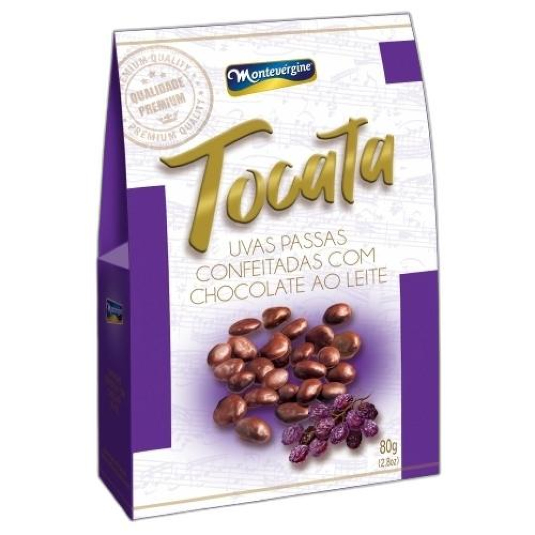 Detalhes do produto Uva Passas Cob Choc Tocata Dp 80Gr Monte Uva Passa.choc