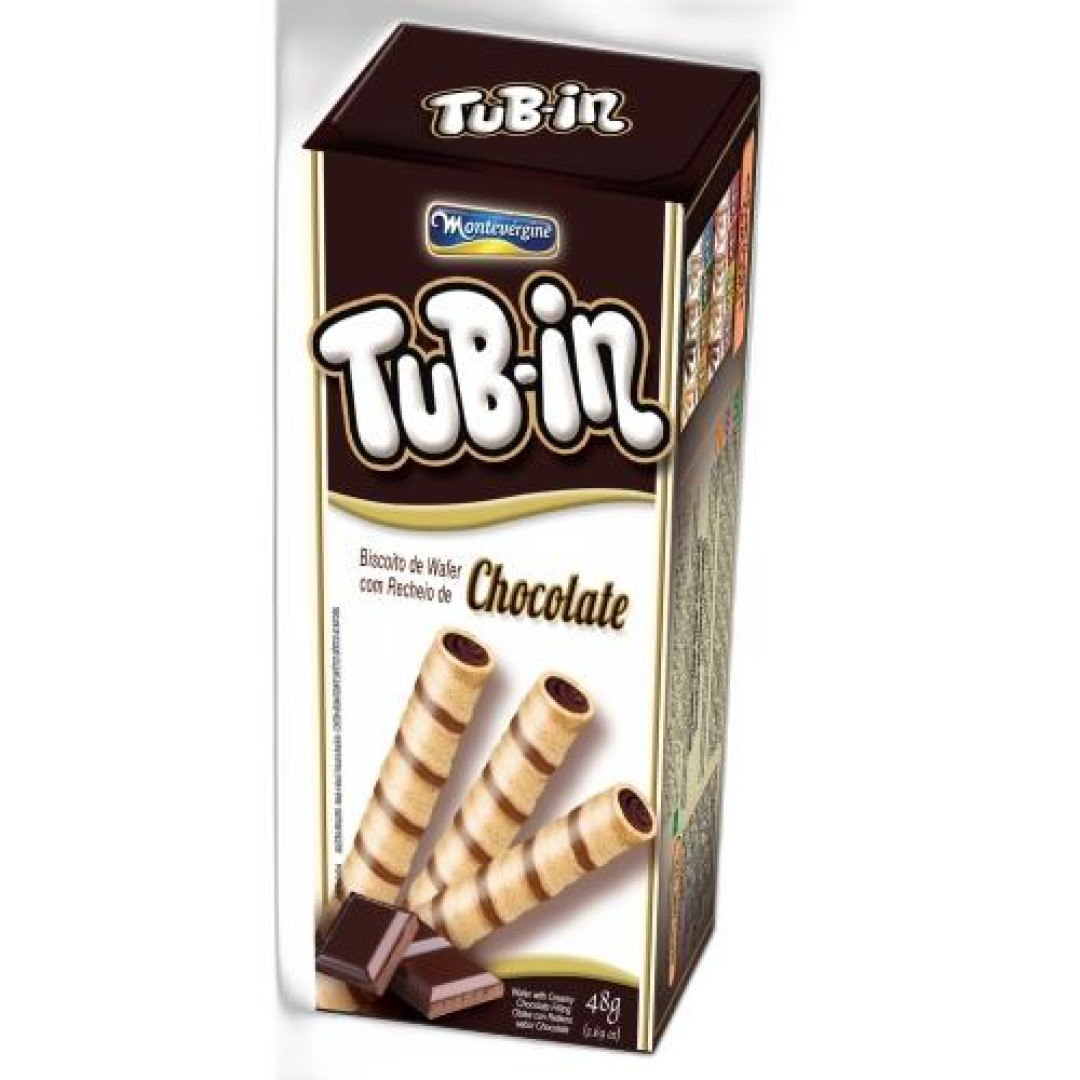 Detalhes do produto Bisc Wafer Tubin Dp 48Gr Montevergine Chocolate