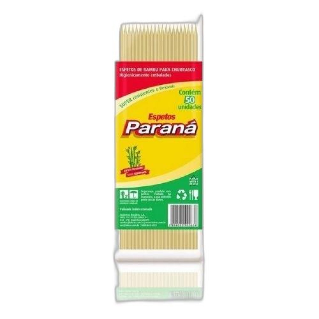 Detalhes do produto Espeto Bambu Parana 30Cm 50Un Fobras .