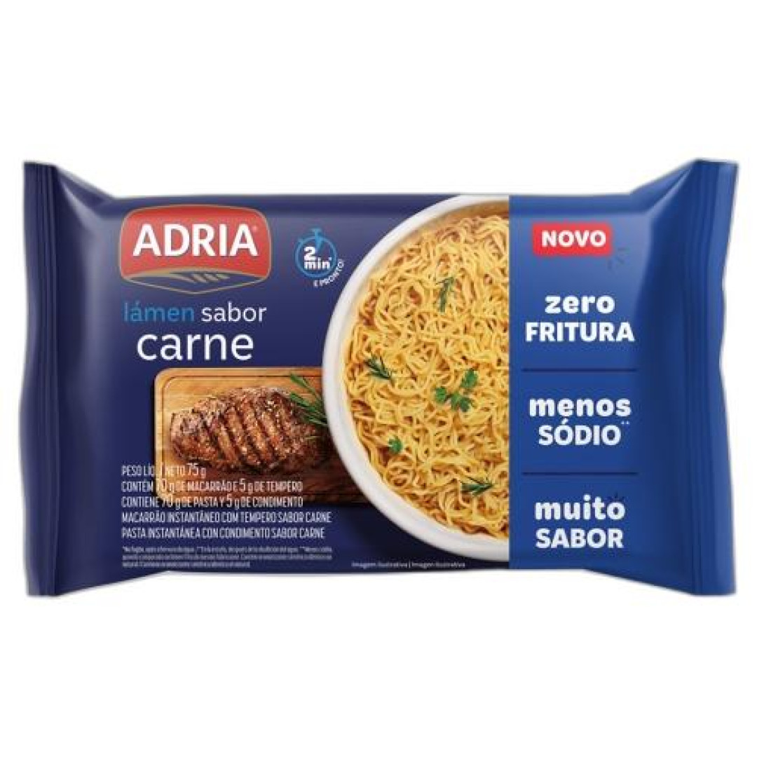 Detalhes do produto Macarrao Inst 75Gr Adria Carne