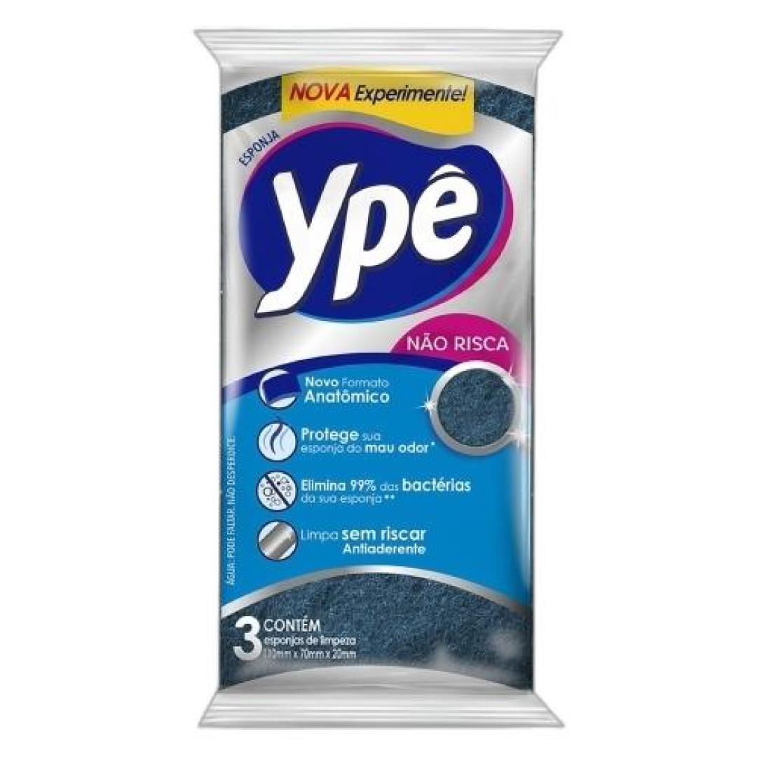 Detalhes do produto Esponja Sintetica Nao Risca 3Un Ype .