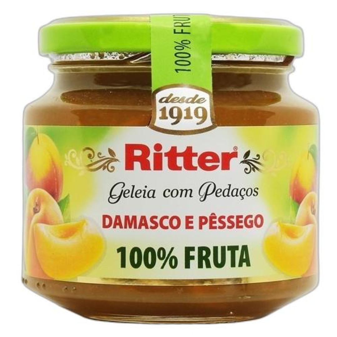 Detalhes do produto Geleia 100% Fruta Vidro 290Gr Ritter Damasco.pessego