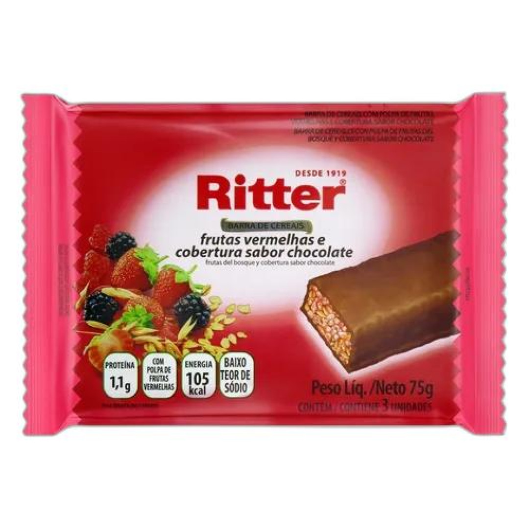 Detalhes do produto Barra Cereais Light 3X25Gr Ritter Frutas Vermelha