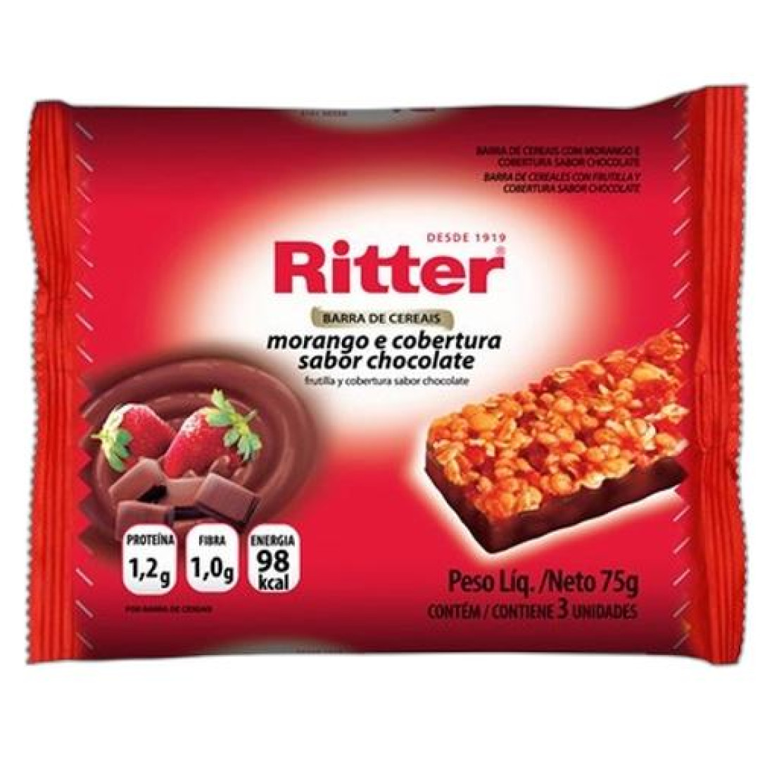 Detalhes do produto Barra Cereais Light 3X25Gr Ritter Morang.chocolat