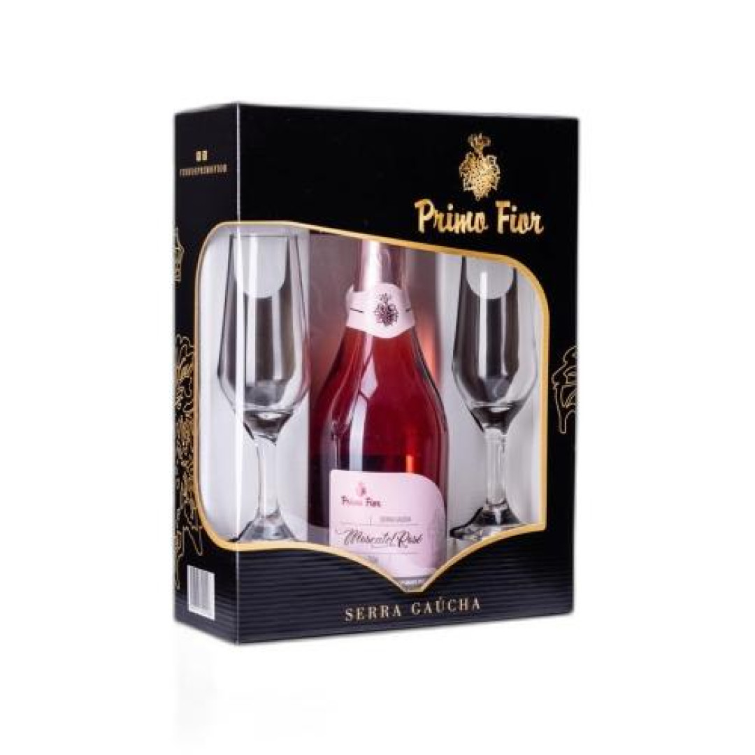 Detalhes do produto Espumante C 2 Tacas Moscatel 750Ml Primo Rose
