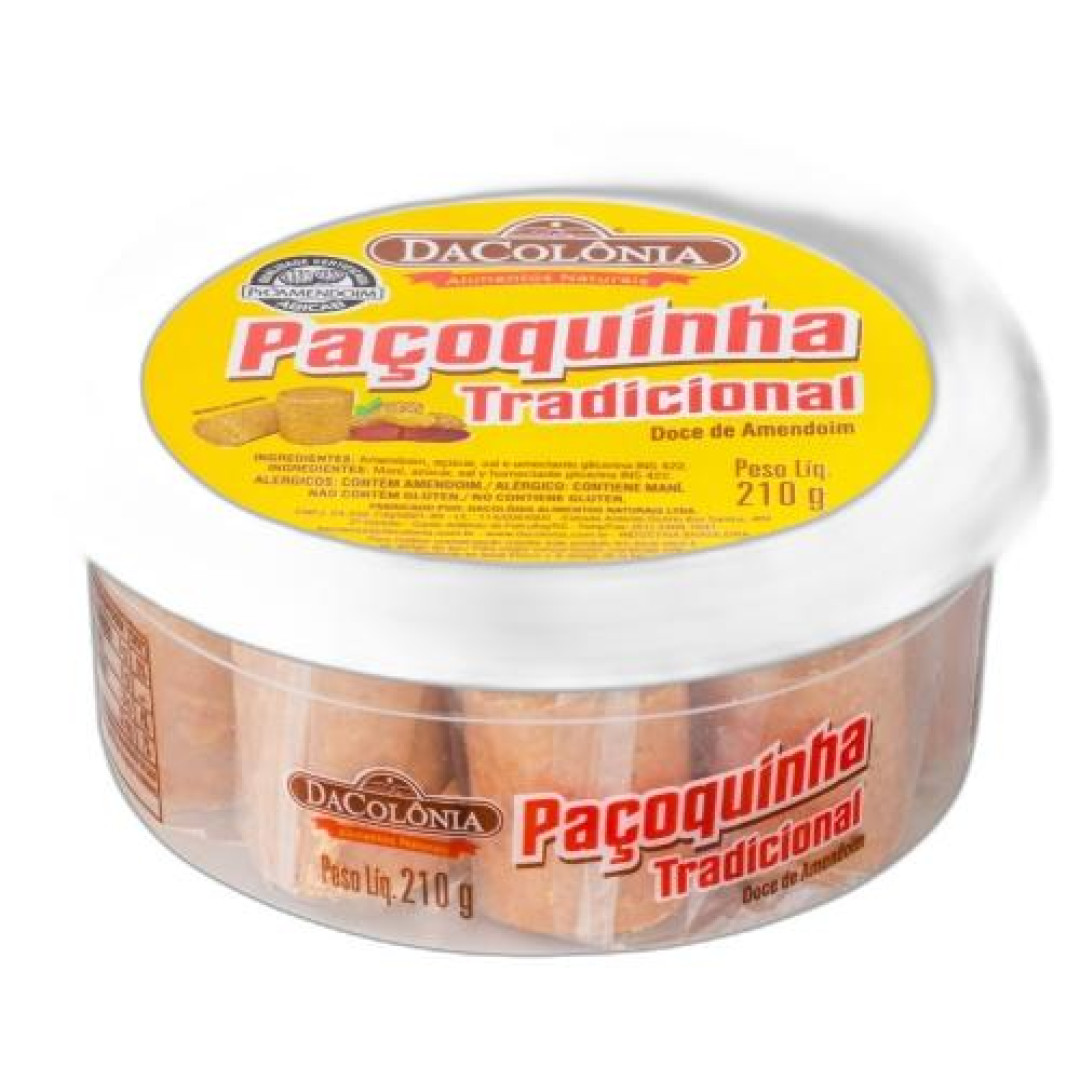 Detalhes do produto Pacoca Rolha 210Gr Dacolonia .