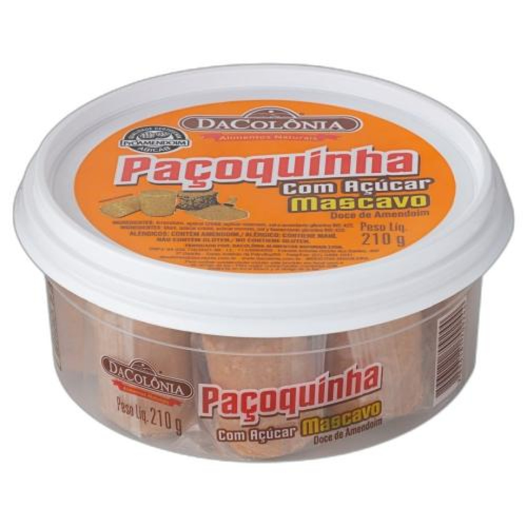 Detalhes do produto Pacoca Rolha 210Gr Dacolonia Mascavo