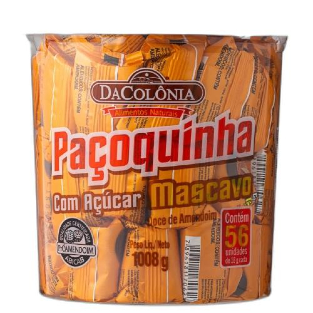 Detalhes do produto Pacoca Rolha 1,008Kg Dacolonia Mascavo