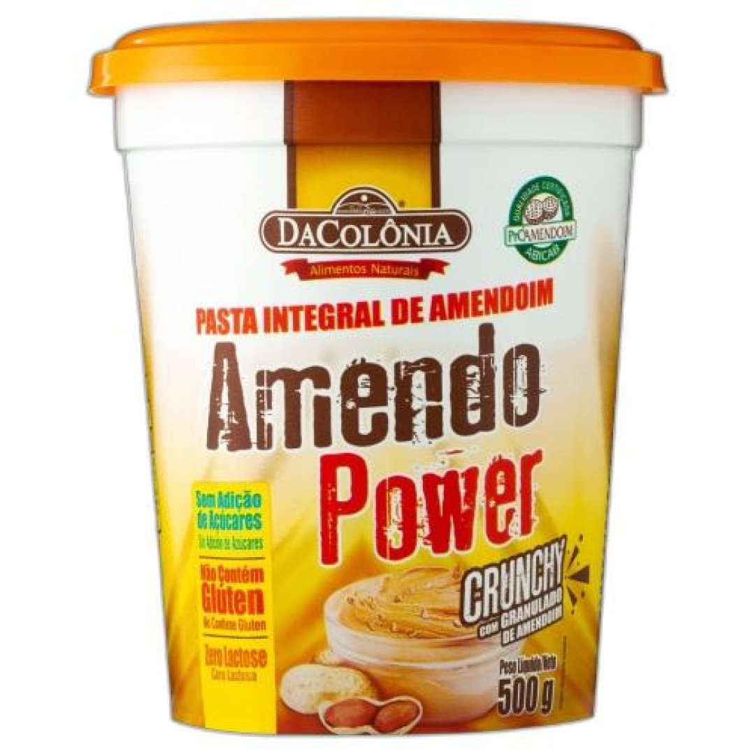 Detalhes do produto Pasta Amendo Power 500Gr Dacolonia Crunchy.granula