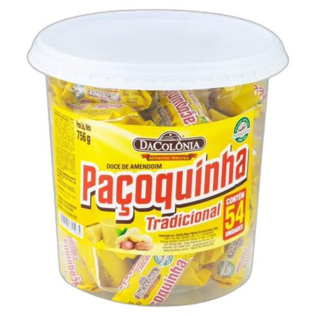 Detalhes do produto Pacoca Rolha 756Gr Dacolonia .