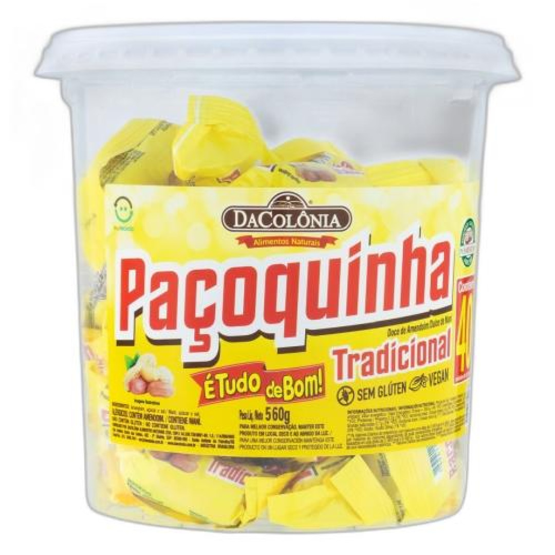 Detalhes do produto Pacoca Rolha 560Gr Dacolonia .