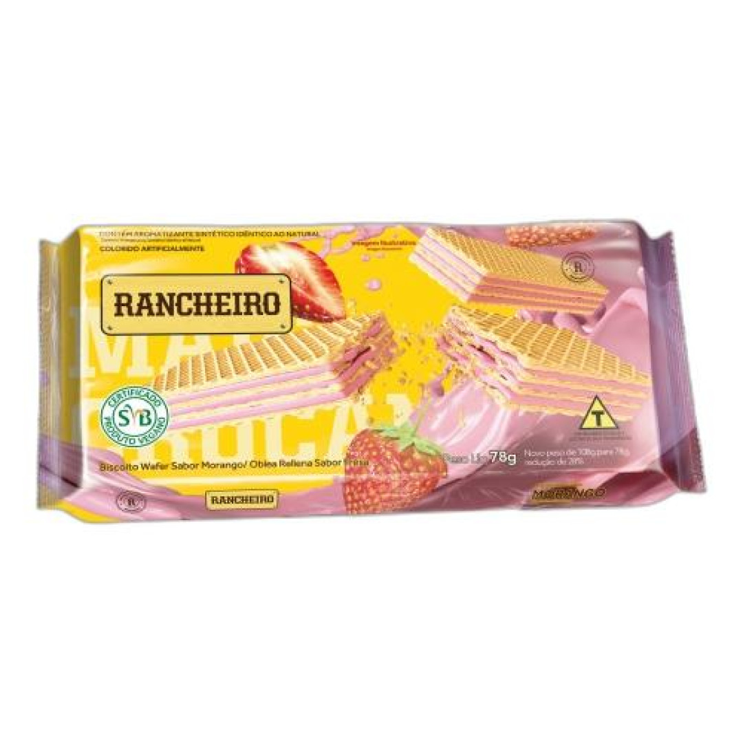 Detalhes do produto Bisc Wafer 78Gr Rancheiro Morango