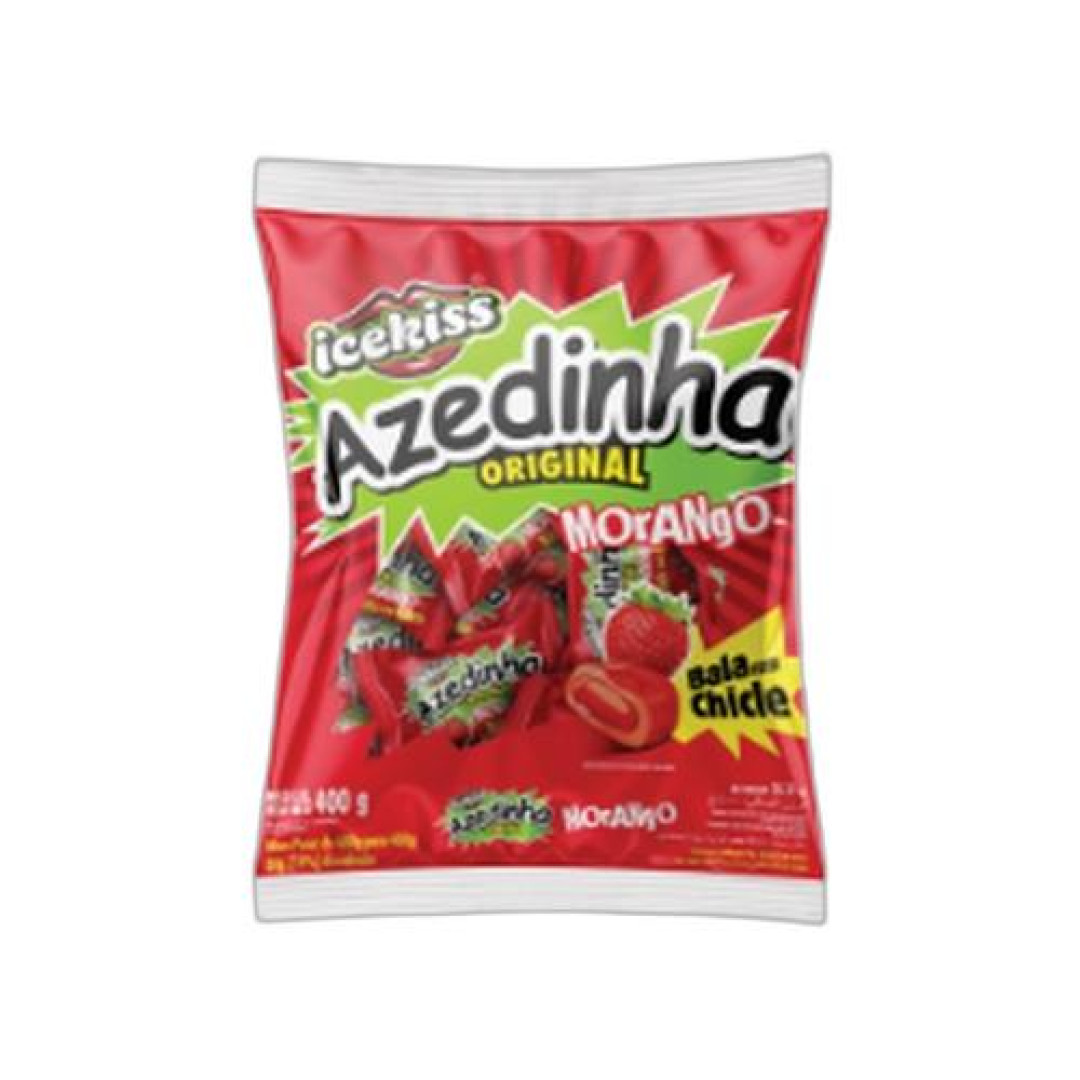Detalhes do produto Bala Dura Chicle Icekiss Azedinha 400Gr Morango