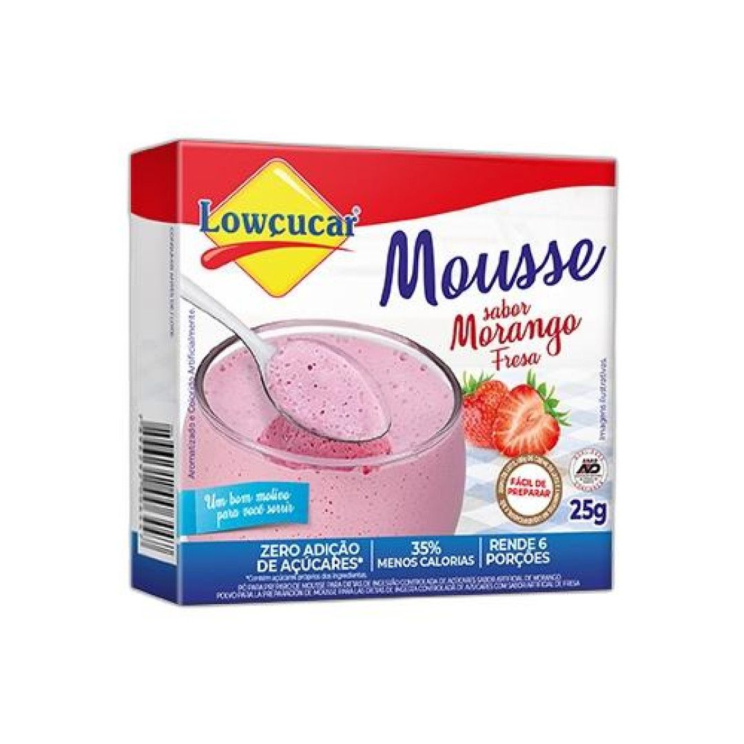 Detalhes do produto Mistura Para Mousse Zero 25Gr Lowcucar Morango