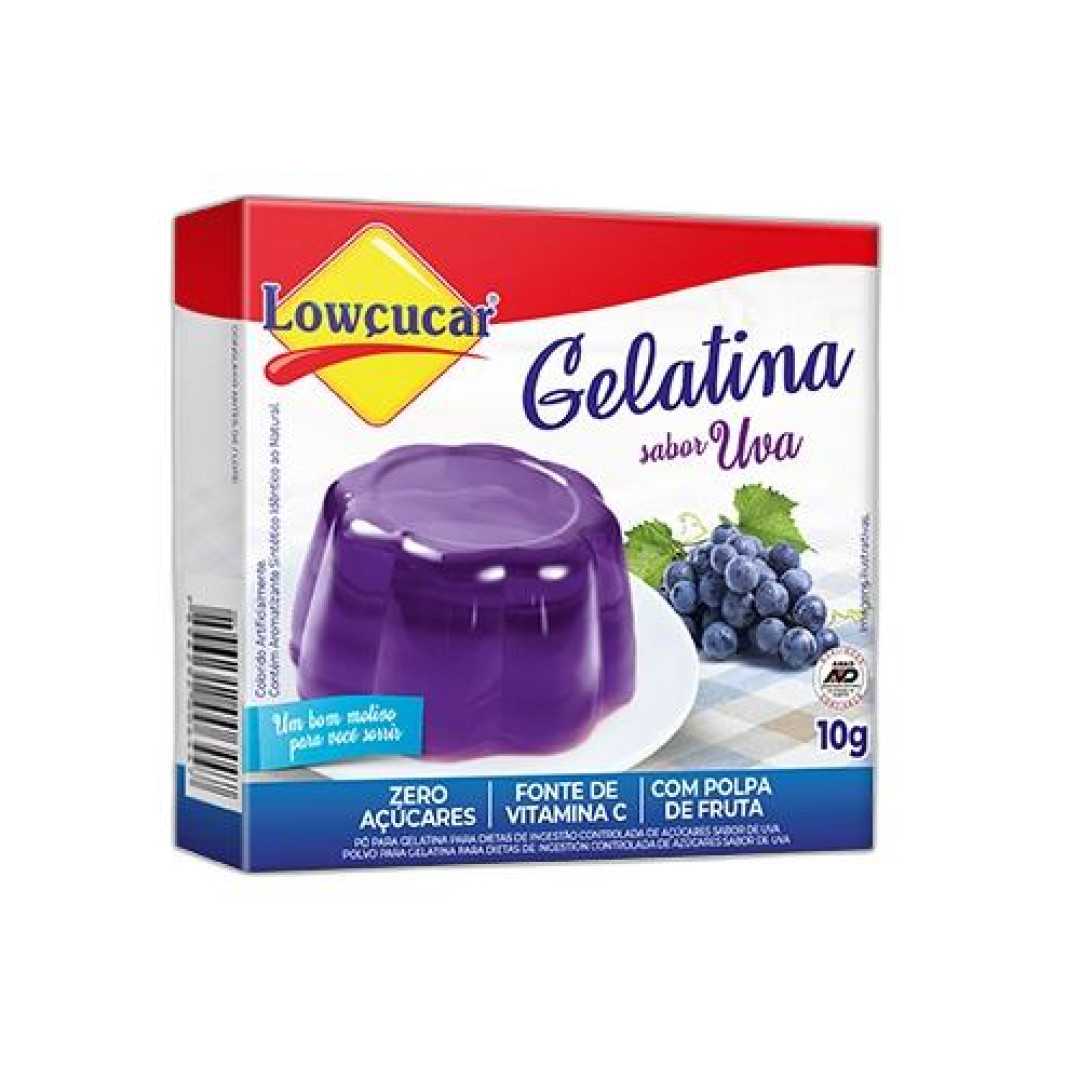 Detalhes do produto Gelatina Po Zero 10Gr Lowcucar Uva