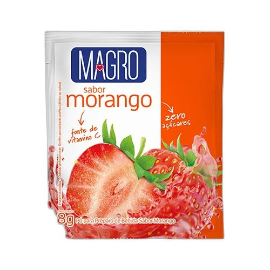 Detalhes do produto Refrc Po Magro Zero 8Gr Lowcucar Morango
