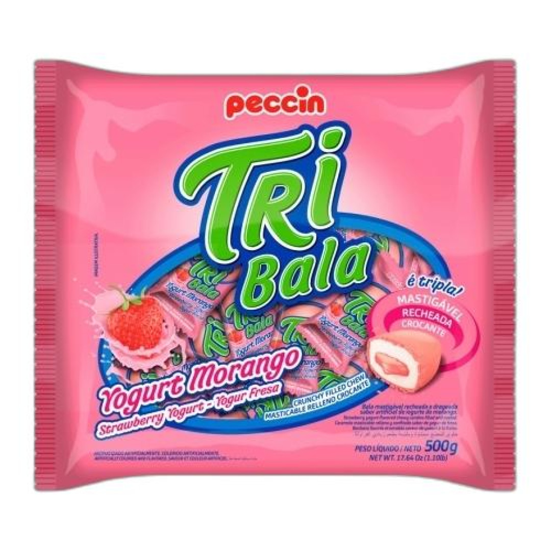 Detalhes do produto Bala Mast Tribala 500Gr Peccin Iogurte Morango