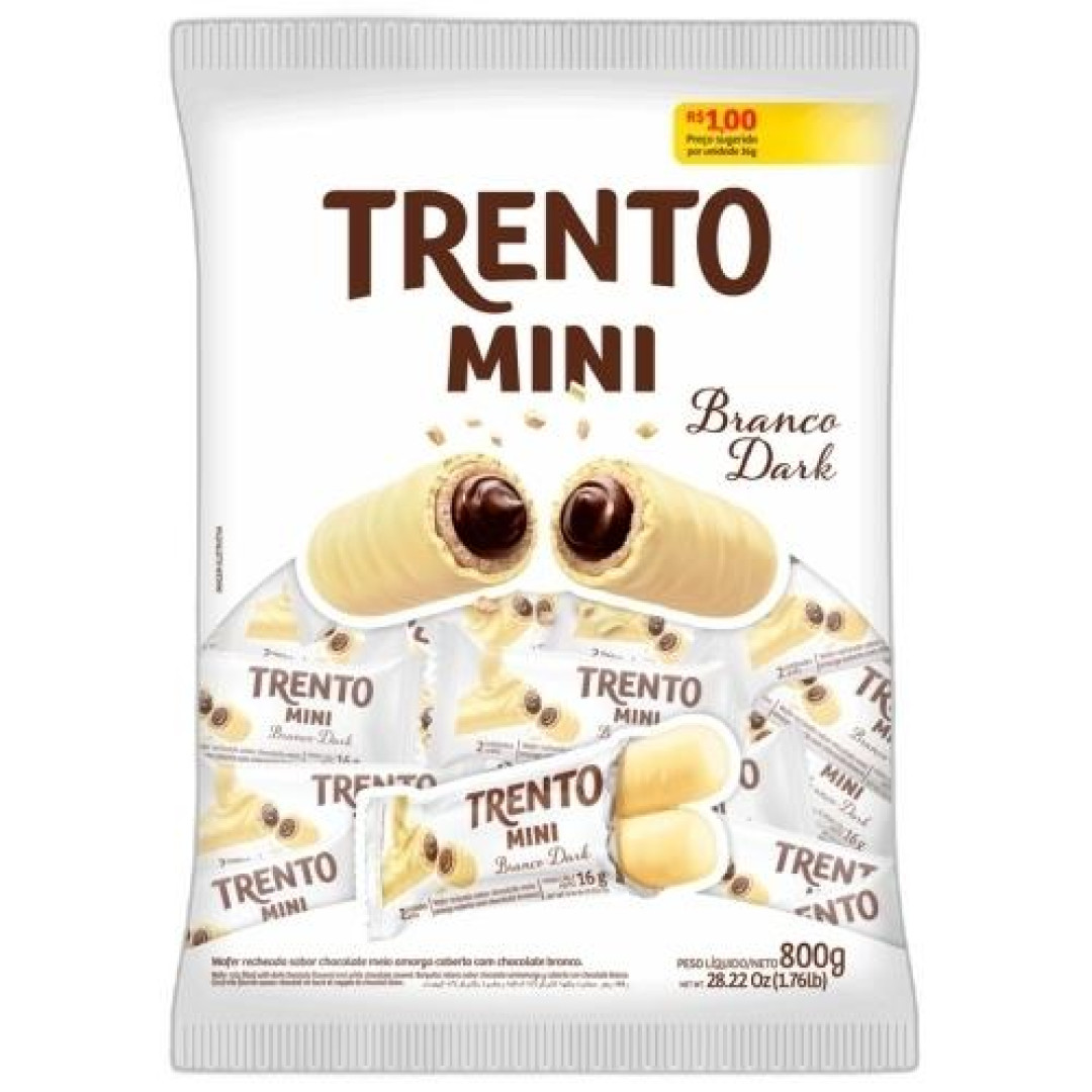 Detalhes do produto Bisc Wafer Trento Mini 50X16Gr Peccin Choc Bco.dark