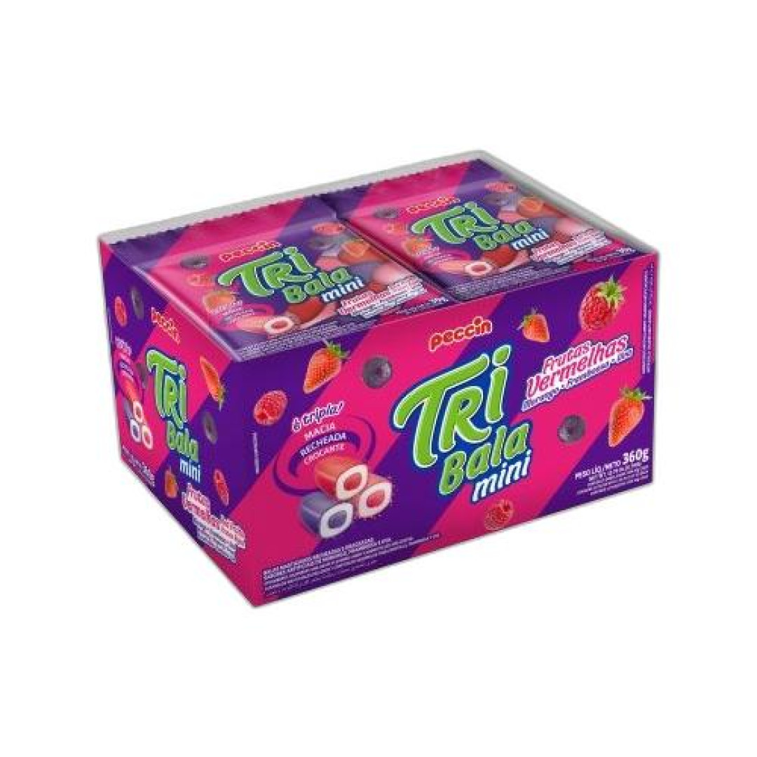 Detalhes do produto Bala Mast Tribala Mini 12X30Gr Peccin Frutas Vermelha