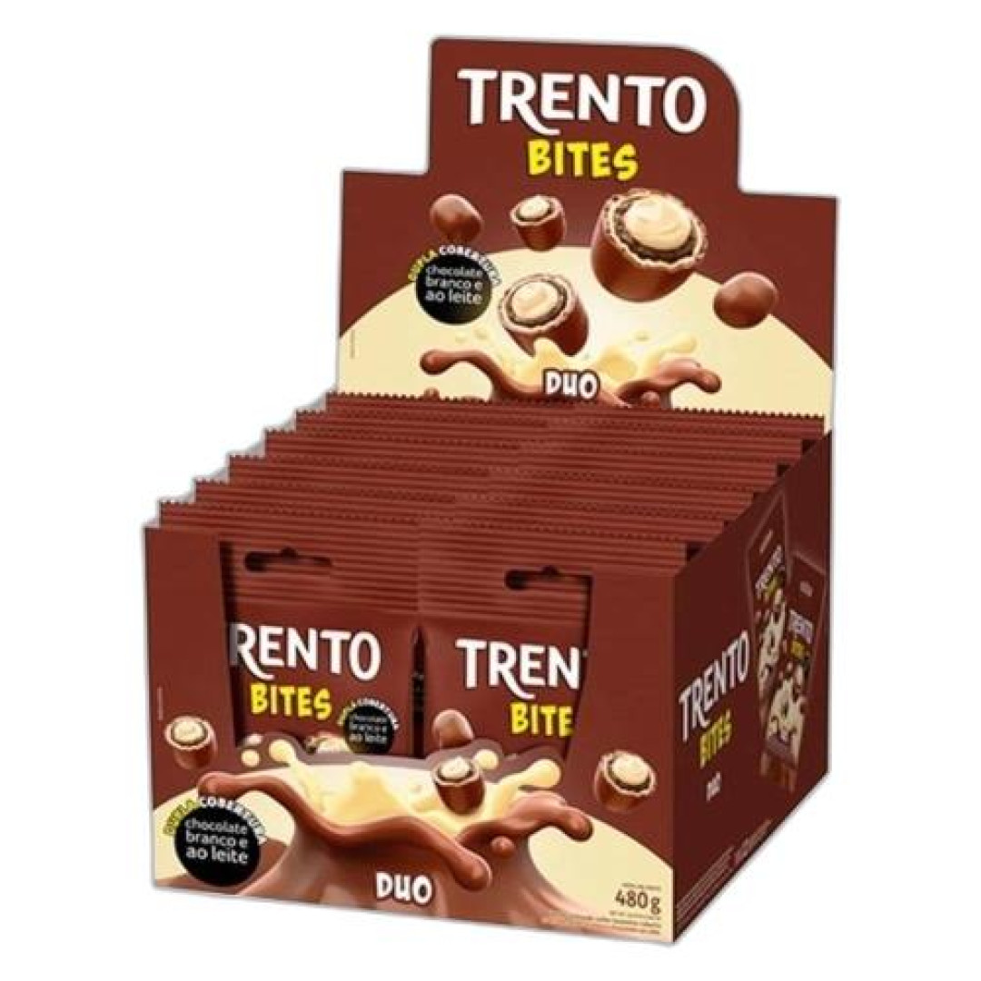 Detalhes do produto Bisc Wafer Trento Bites Duo 12X40G Pecci Choc Bco.chocol