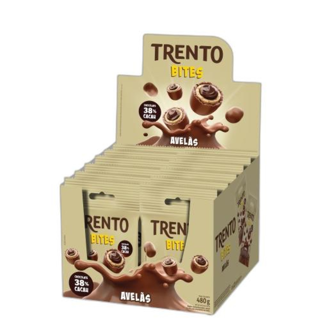 Detalhes do produto Bisc Wafer Trento Bites 38% 12X40Gr Pecc Avela