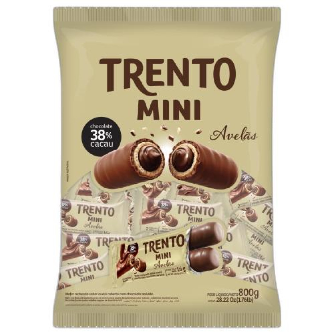 Detalhes do produto Bisc Wafer Trento Mini 38% 50X16Gr Pecci Choc.avela
