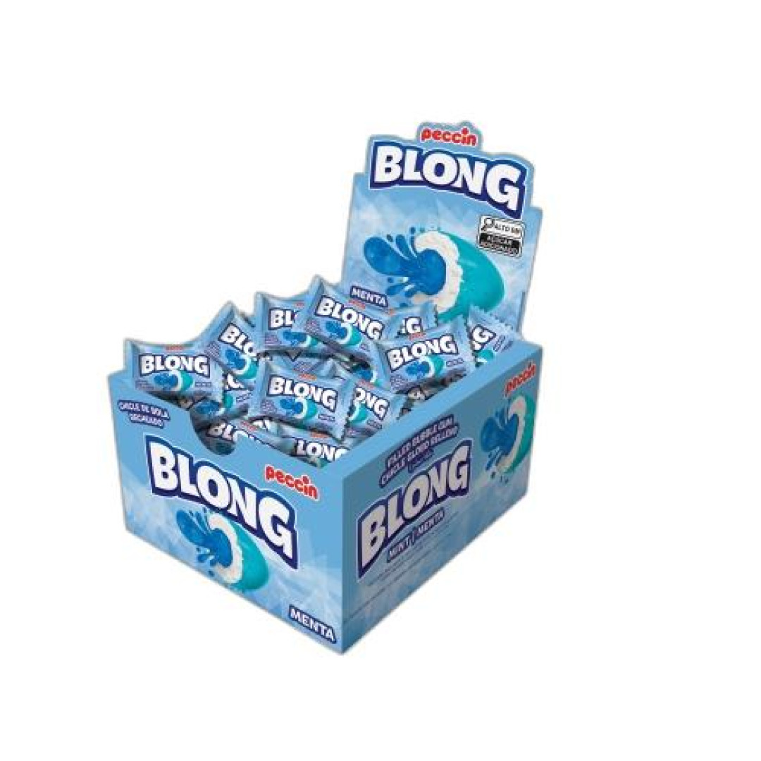 Detalhes do produto Chicle Blong 40Un Peccin Menta.azul