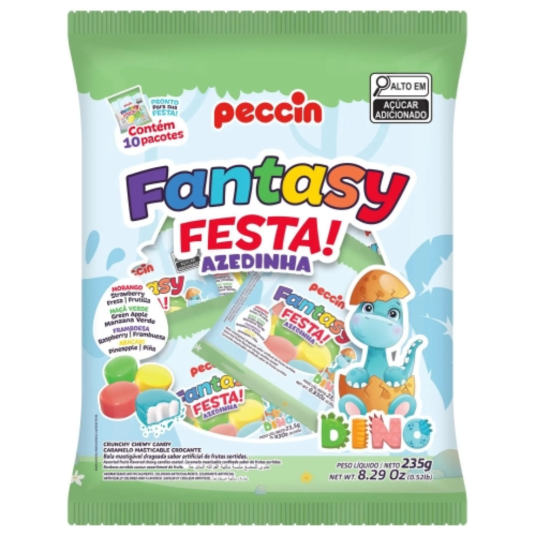 Detalhes do produto Bala Mast Fantasy Festa Dino 235Gr Pecci Sortido Azedo