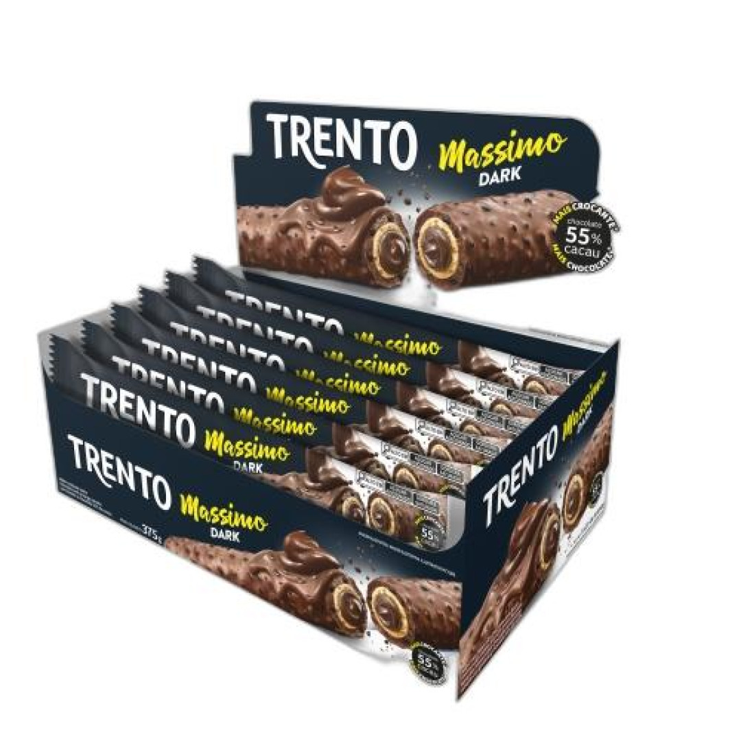 Detalhes do produto Bisc Wafer Trento Massimo 15X25Gr Peccin Dark