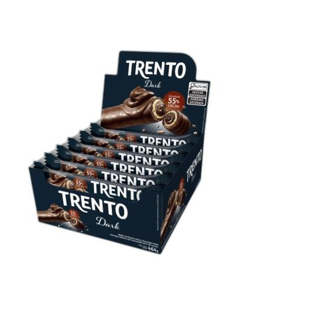 Detalhes do produto Bisc Wafer Coberto Trento 16X29Gr Peccin Dark