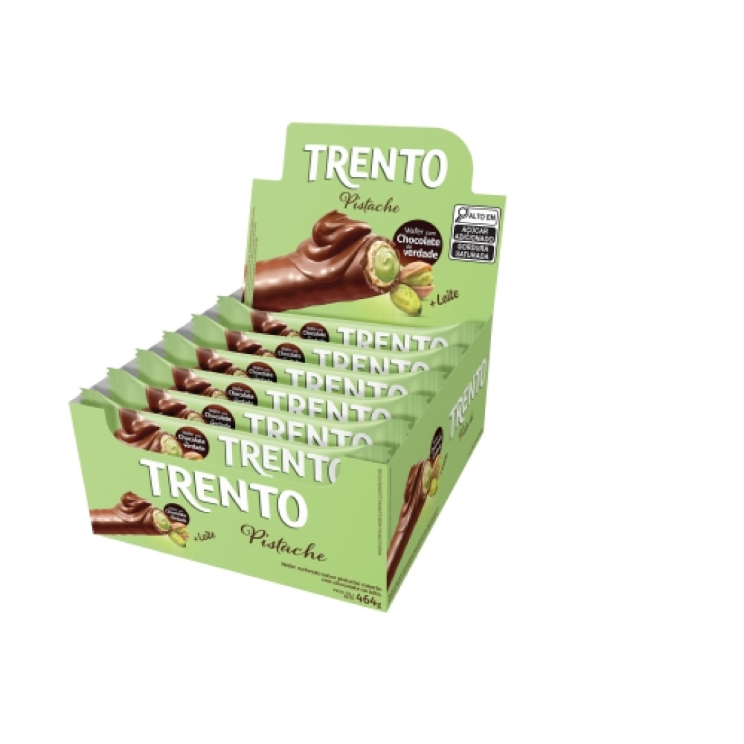 Detalhes do produto Bisc Wafer Coberto Trento 16X29Gr Peccin Pistache