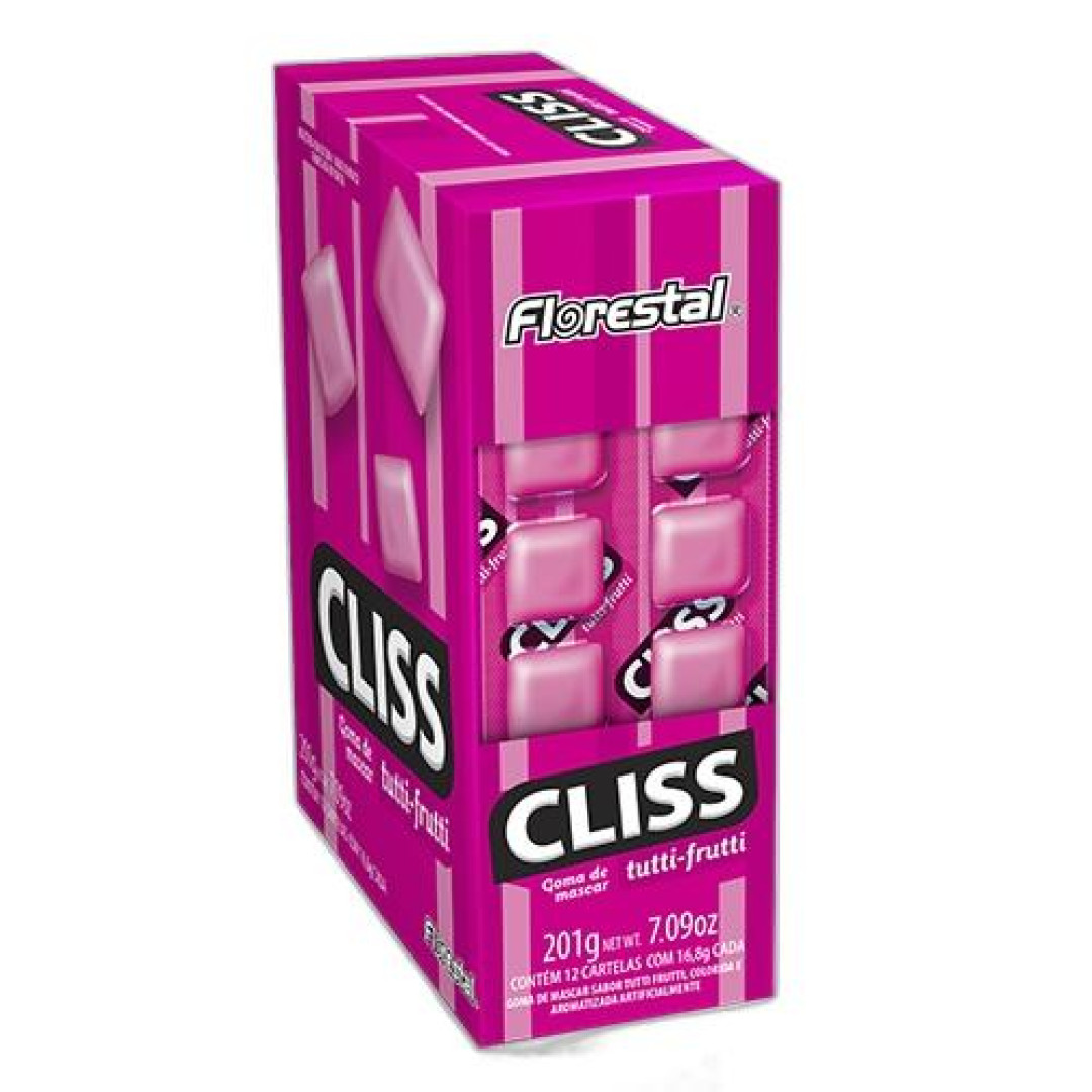 Detalhes do produto Chicle Cliss Dp 12Un Florestal Tutti Frutti
