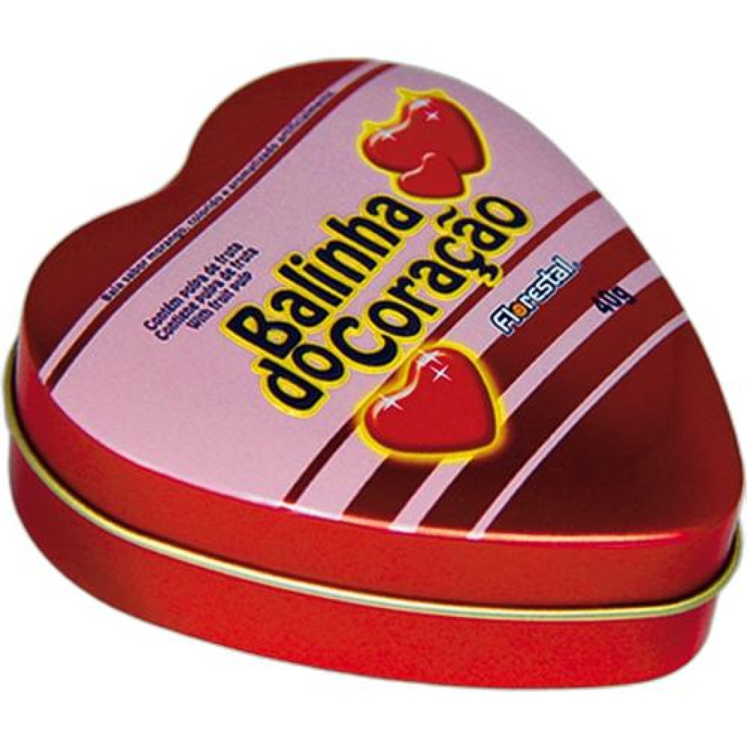Detalhes do produto Bala Dura Balinha Coracao 10X40Gr Flores Morango