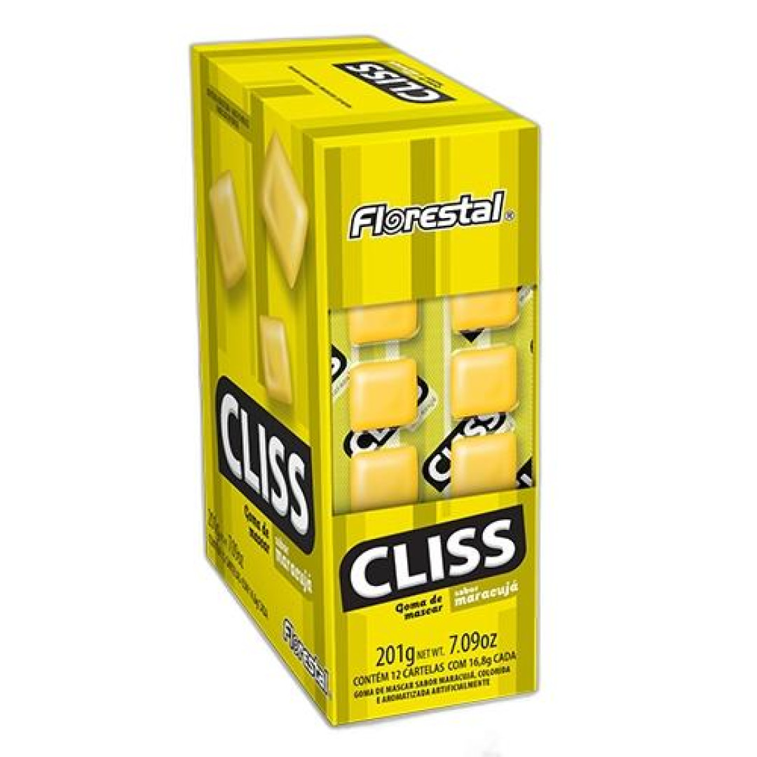 Detalhes do produto Chicle Cliss Dp 12Un Florestal Maracuja