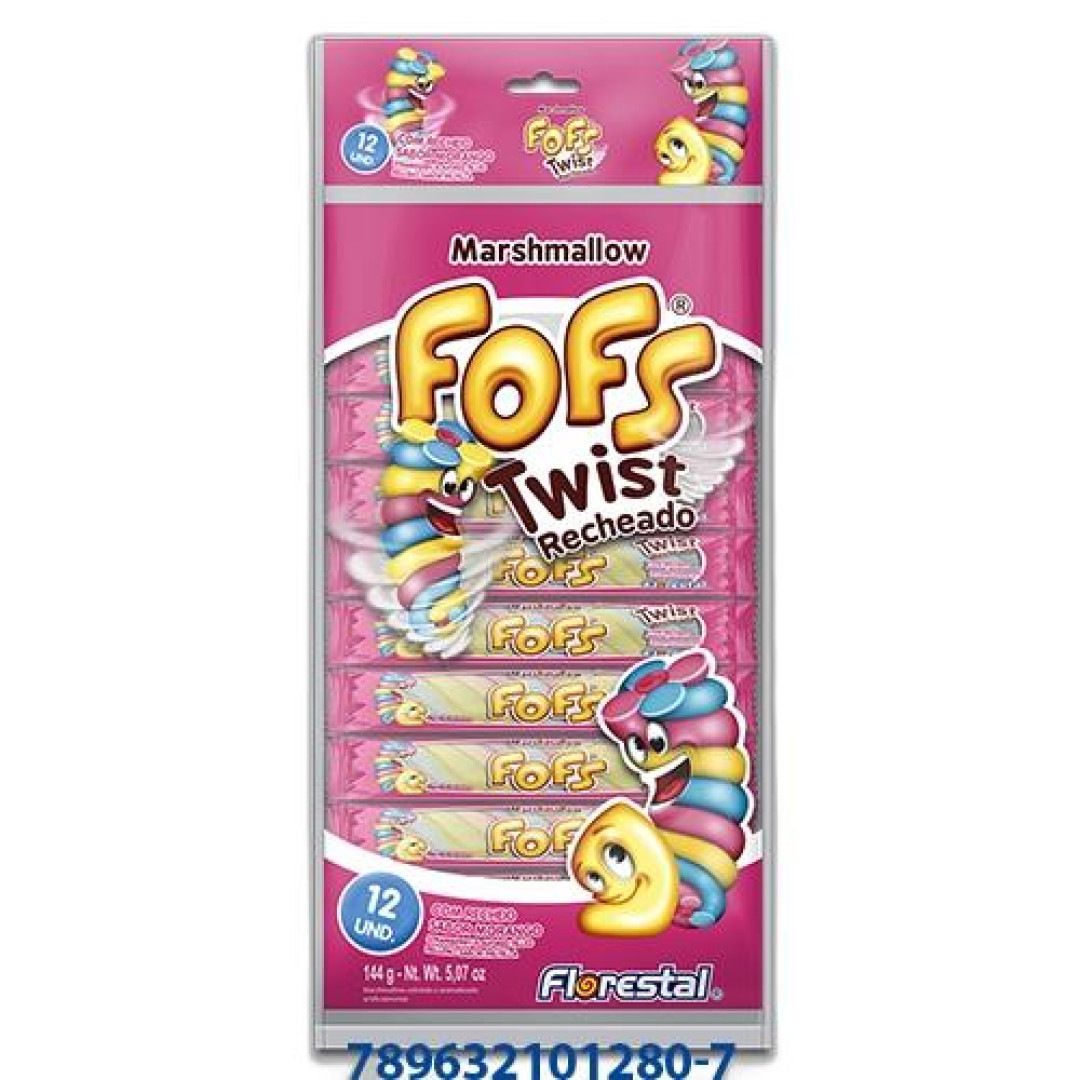 Detalhes do produto Marshmallow Rech Fofs Twist 12X12Gr Flor Morango