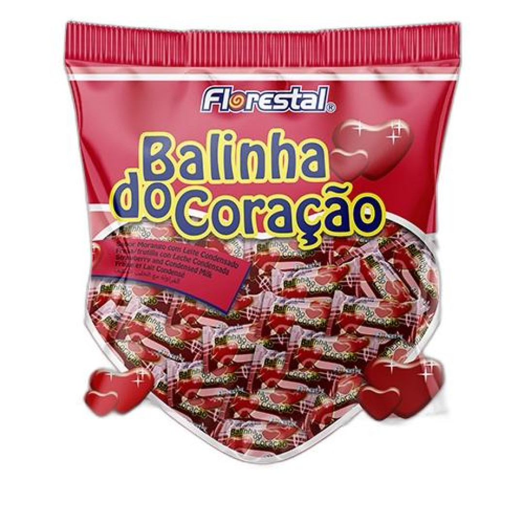 Detalhes do produto Bala Dura Balinha Do Coracao 500Gr Flore Morango