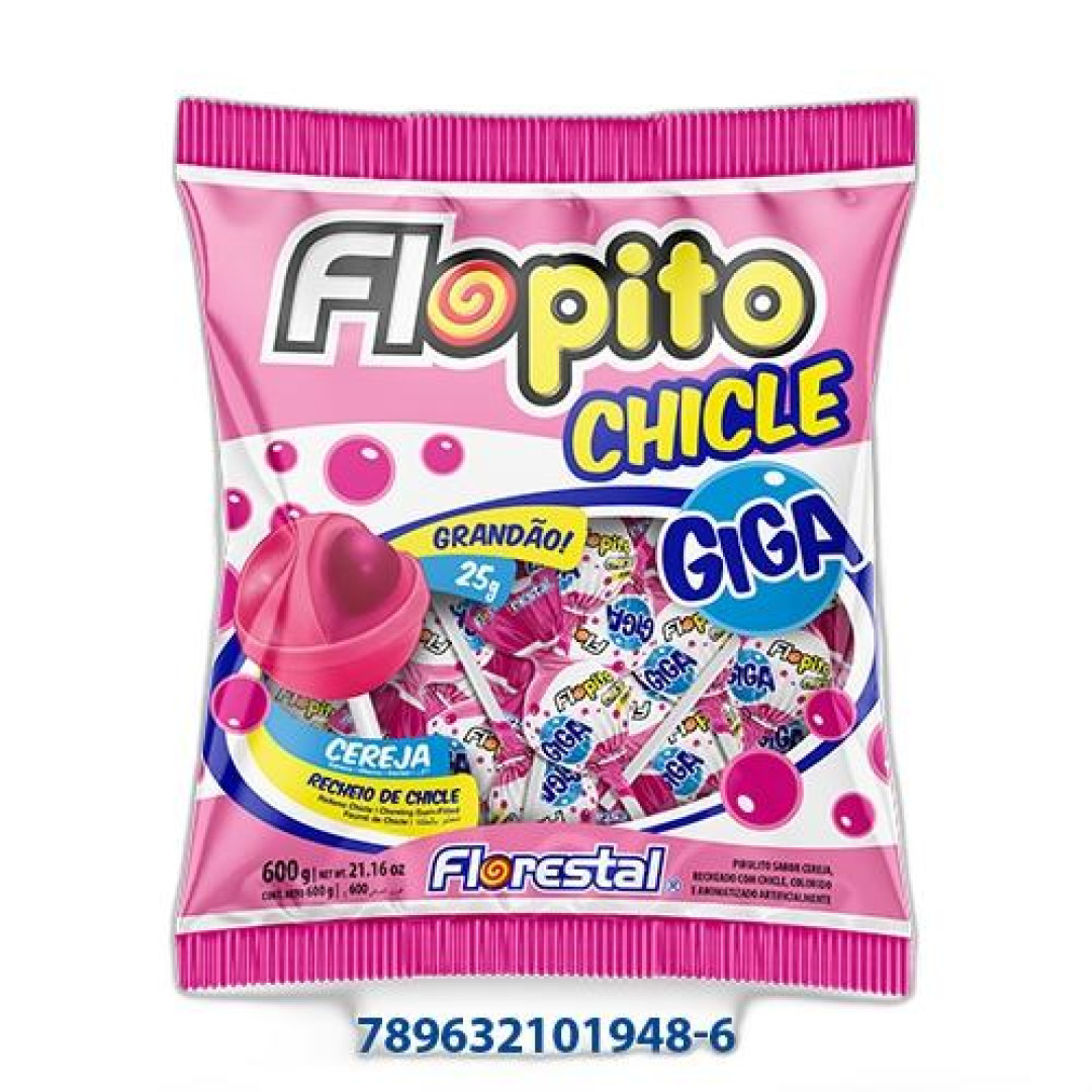 Detalhes do produto Pirl Chicle Flopito Giga 600Gr Florestal Cereja