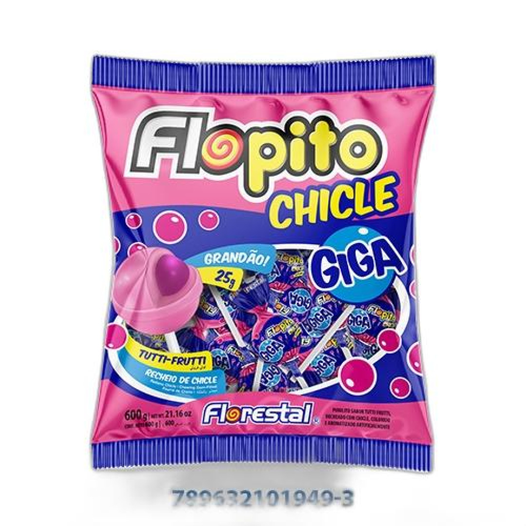 Detalhes do produto Pirl Chicle Flopito Giga 600Gr Florestal Tutti Frutti