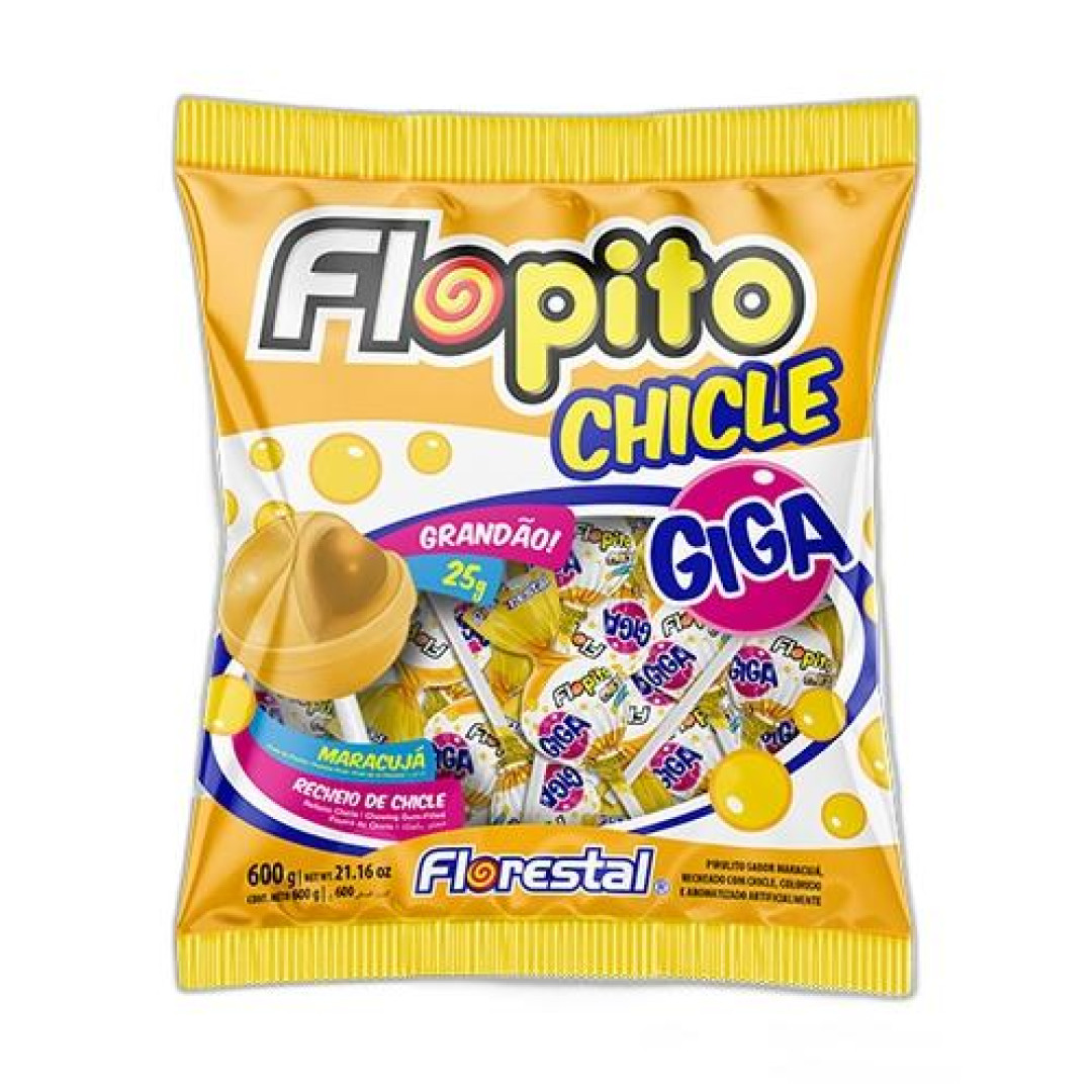 Detalhes do produto Pirl Chicle Flopito Giga 600Gr Florestal Maracuja