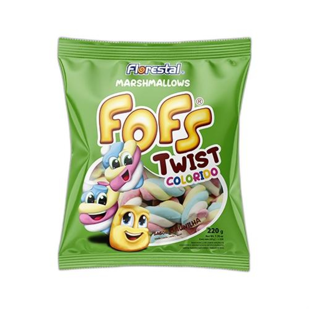 Detalhes do produto Marshmallow Fofs Twist Colorido 220Gr Fl Baunilha