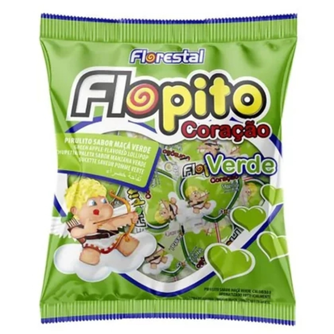 Detalhes do produto Pirl Flopito Coracao 50Un Florestal Maca Verde