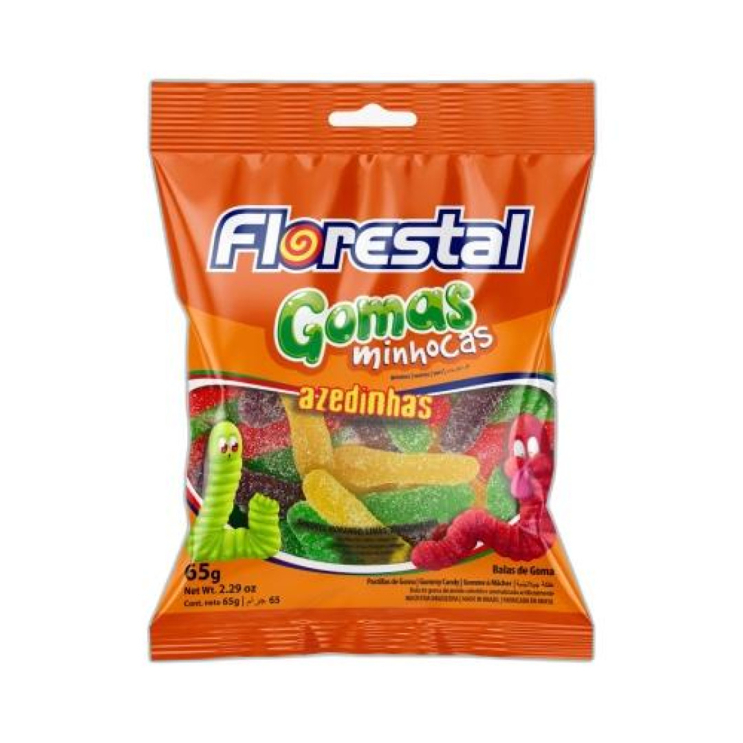 Detalhes do produto Goma Minhocas 65Gr Florestal Sortido