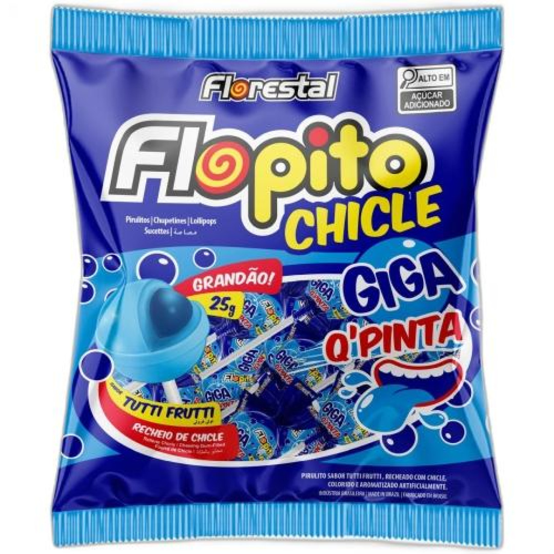 Detalhes do produto Pirl Chicle Flopito Giga Q Pinta 600Gr F Tutti Frutti