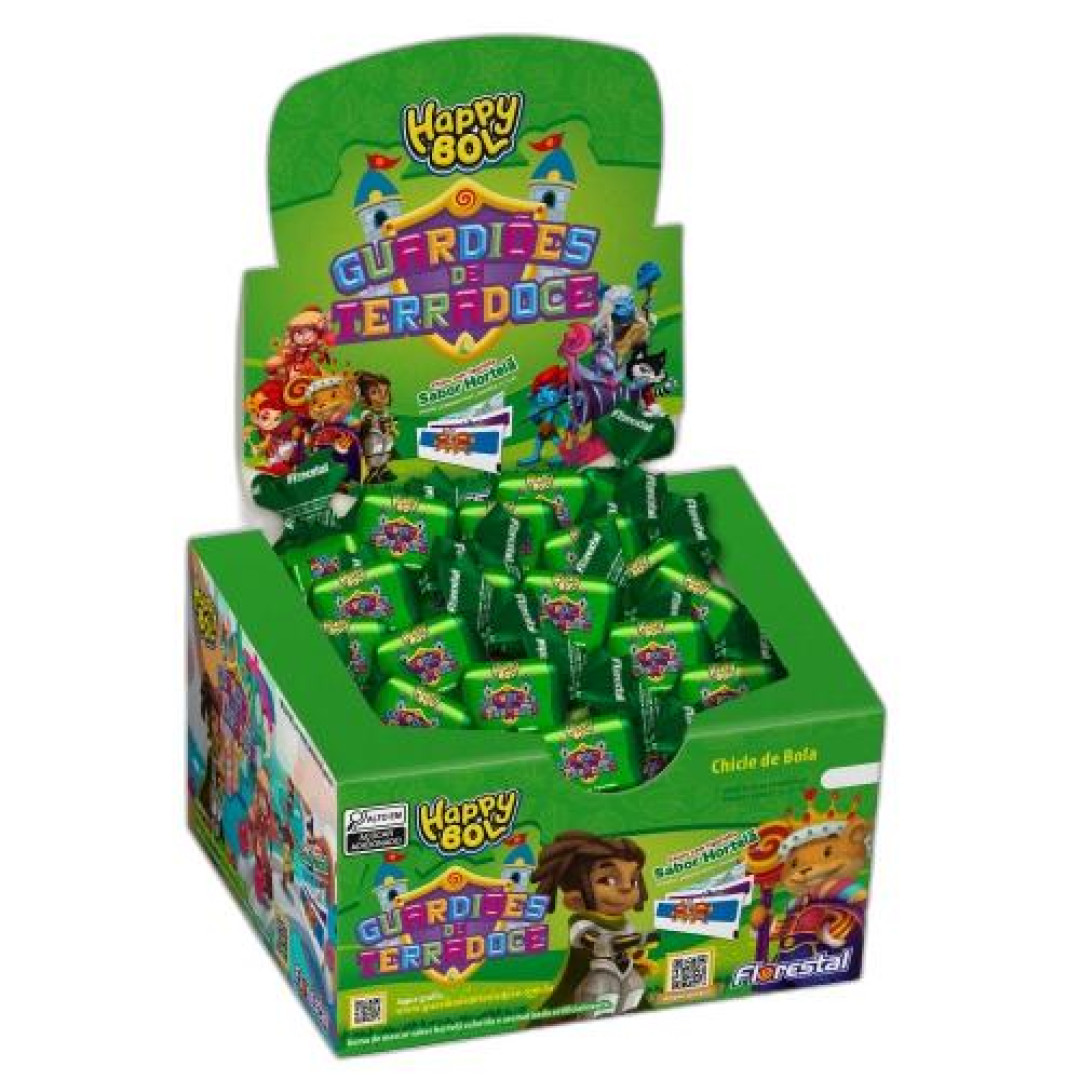 Detalhes do produto Chicle Happy Bol Guardioes 140Gr Florest Hortela