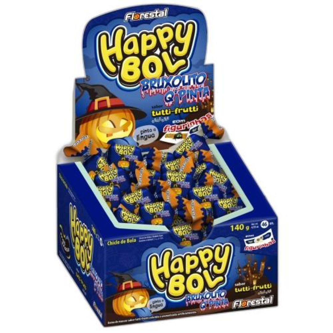 Detalhes do produto Chicle Happy Bol Bruxolito 140Gr Florest Tutti Frutti