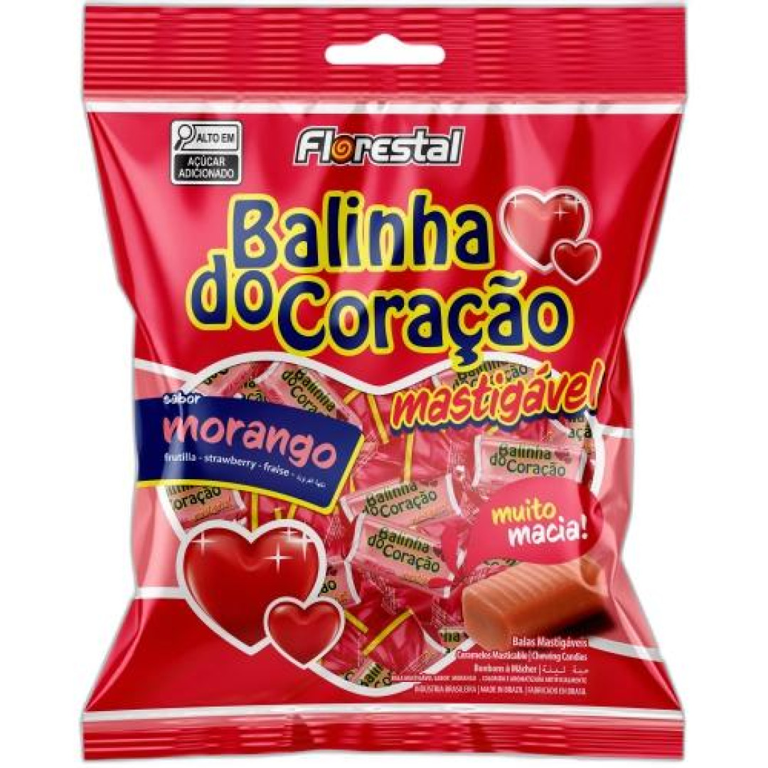 Detalhes do produto Bala Mast Balinha Coracao 100Gr Floresta Morango