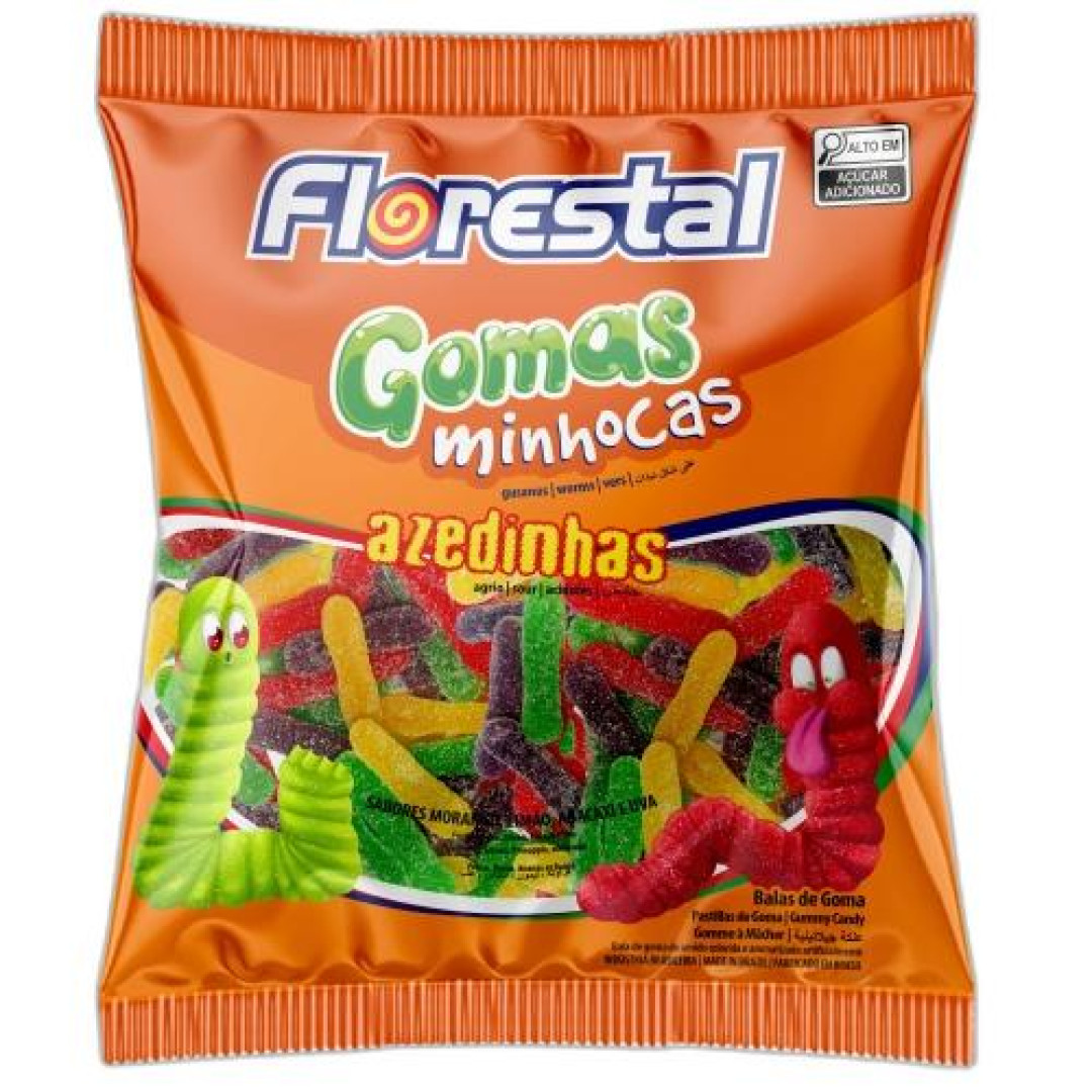 Detalhes do produto Goma Minhoca 500Gr Florestal Sortido Azedo
