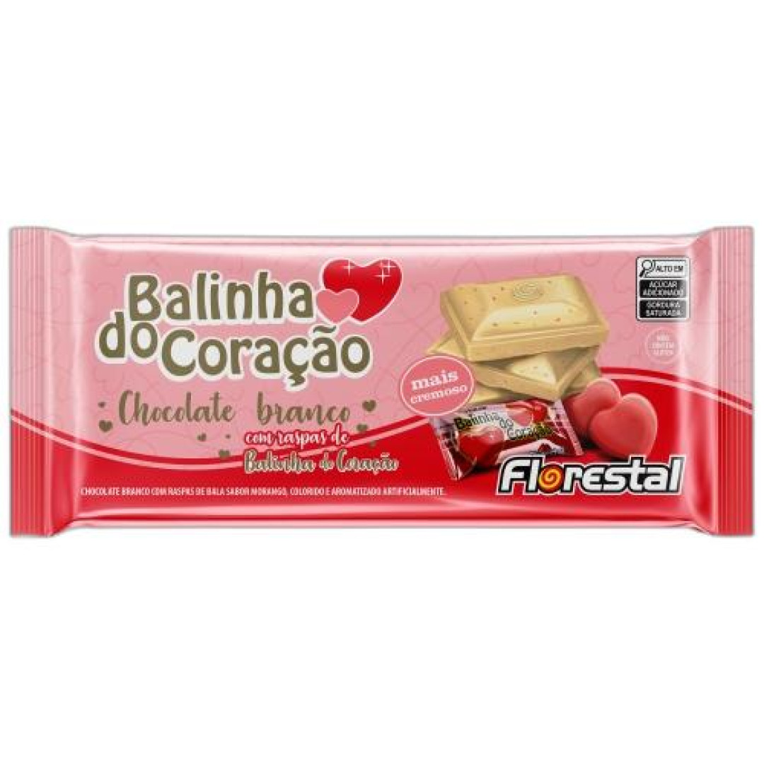 Detalhes do produto Choc Balinha Coracao 80Gr Florestal Choc Bco