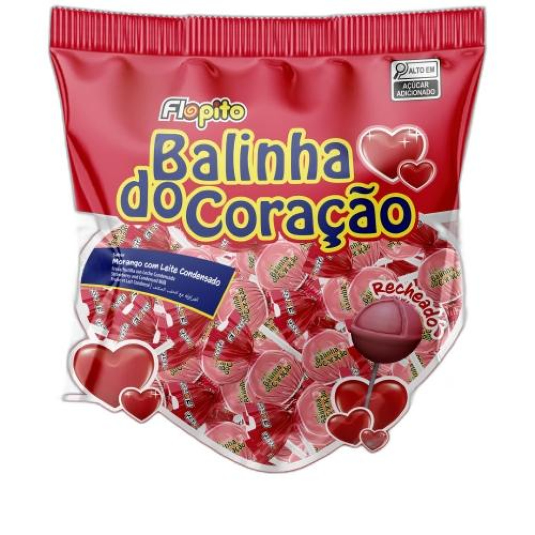 Detalhes do produto Pirl Flopito Balinha Do Coracao 500Gr Morango