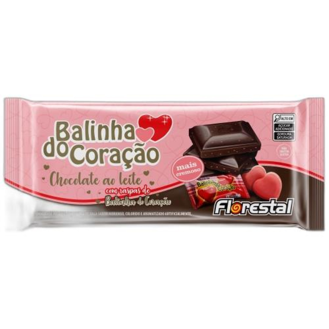 Detalhes do produto Choc Balinha Coracao 80Gr Florestal Ao Leite